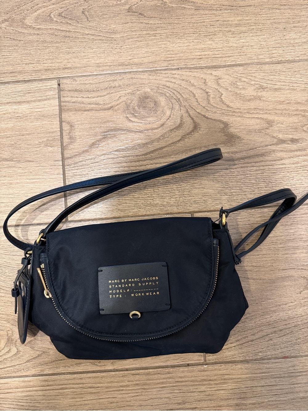 Marc by Marc Jacobs Black Nylon Crossbody with Gold Hardware